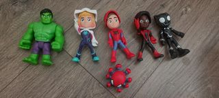 6 Muñecos Spidey y Hulk