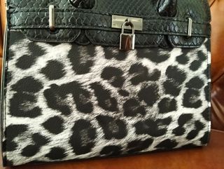 Bolso mano leopardo- serpiente SIN USAR