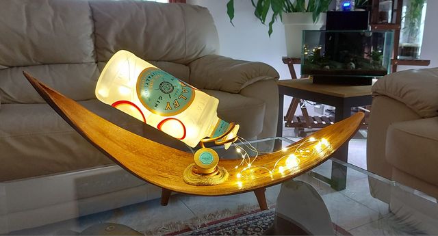 Lampada Gin - Centrotavola in legno