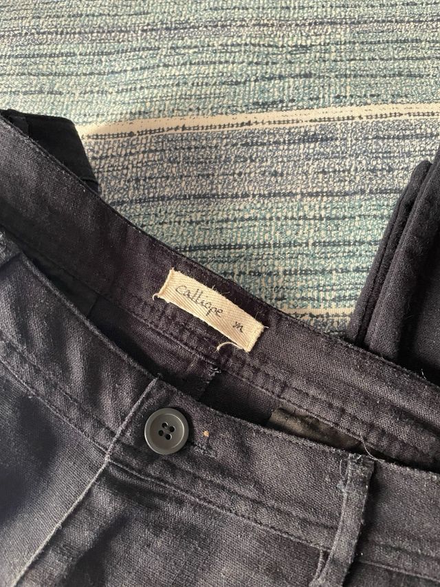 Pantaloni Lino Zuiki Blu Donna