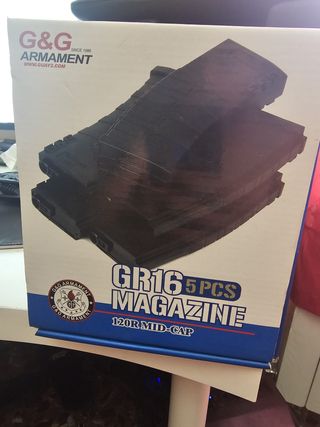 5 cargadores G&G 120R Mid-Cap airsoft