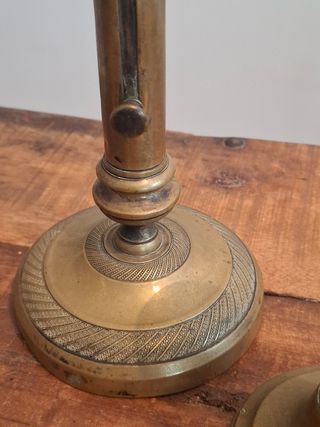 Juego 3 candeleros o portavelas de latón antiguos