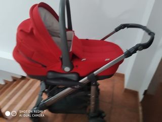 Cochecito bebé rojo: cuco, silla y capazo