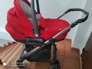 Cochecito bebé rojo: cuco, silla y capazo