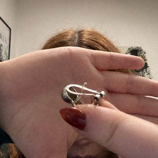 Pendientes de plata, diseño escultórico 90's