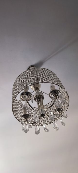 Lámparas de techo de cristal plata x2