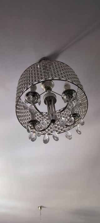 Lámparas de techo de cristal plata x2
