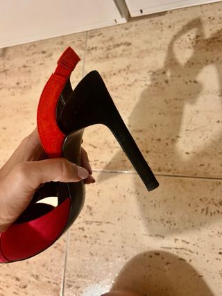 Tacones Zara fucsia, naranja y negro