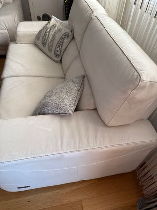 Sofá blanco piel 2 plazas