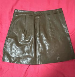 Falda militar cuero - Verde oliva