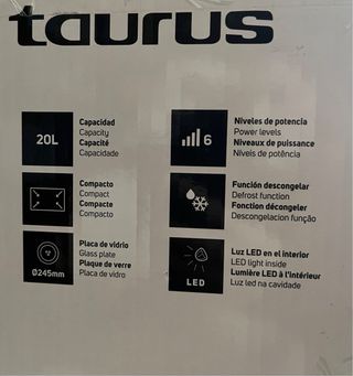 Microondas Taurus Compacto 700W 20L