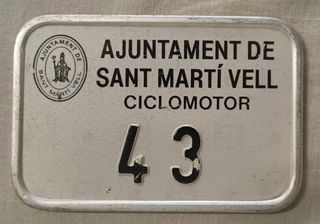 Placa Ciclomotor Antigua (solo cambio por otra)