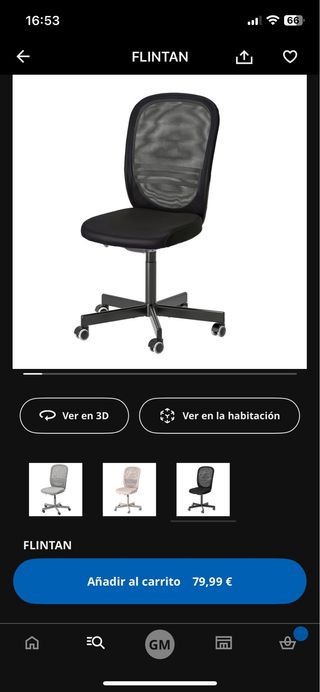 Silla escritorio Ikea negra