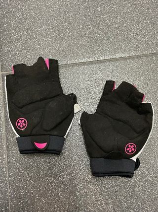 Guantes ciclismo niña rosa-blancos
