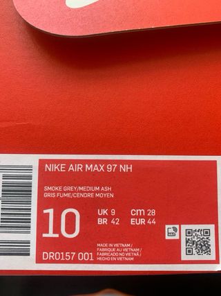 Nike Air Max 97 Gris-Plata talla 44 28cm
