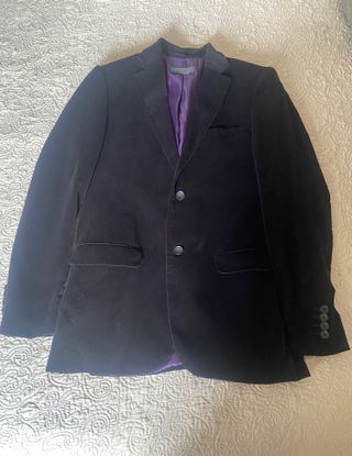 Americana terciopelo negra para hombre