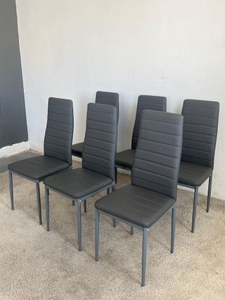 Pack de 6 sillas comedor polipiel