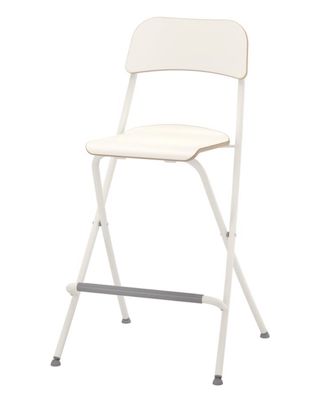 Mesa plegable pared - Blanca + silla alta 