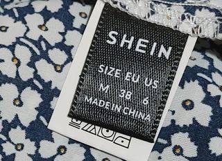 Falda larga azul estampado floral Shein