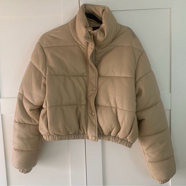 Chaqueta acolchada beige