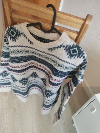Jersey navideño beige multicolor