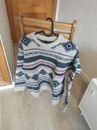 Jersey navideño beige multicolor