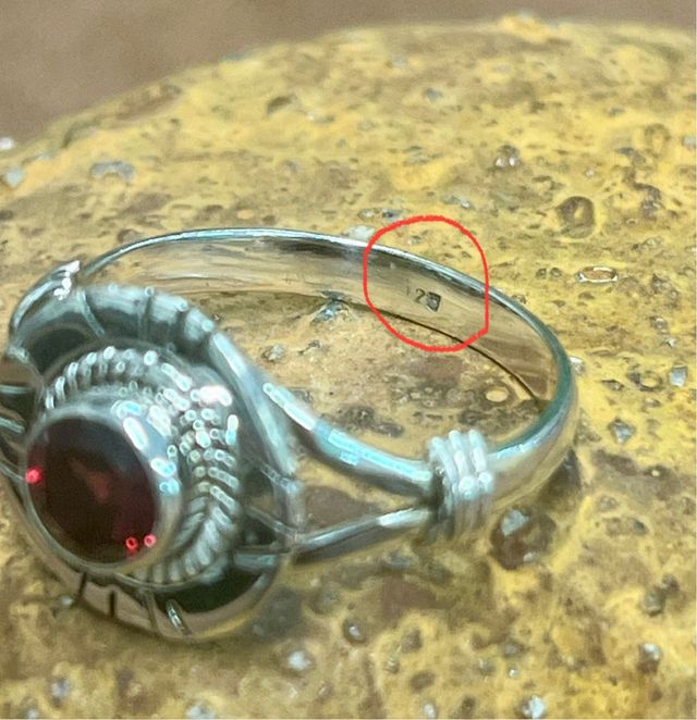 Anillo granate plata 925