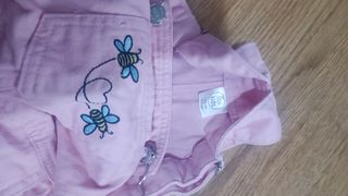 Peto vaquero pantalón largo rosa niña talla6/7 