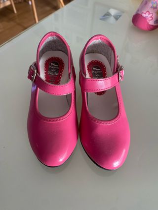 Tacones de flamenco niña rosa número 25