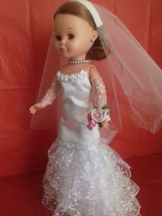 Vestido novia para muñeca Nancy