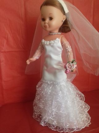 Vestido novia para muñeca Nancy