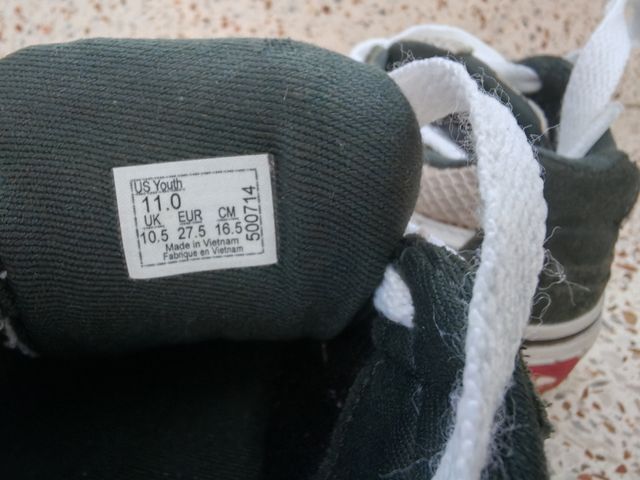 Tenis Vans Niño/a Verde.