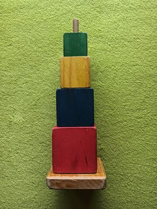 JUGUETE 1980 RETRO BLOQUES APILABLES MADERA BEBÉ