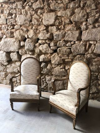 Sillones antiguos de madera (2) para restaurar