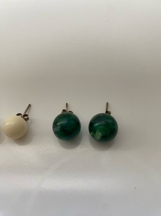 Pendientes perlas: Blanco & Verde