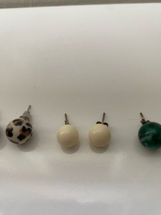 Pendientes perlas: Blanco & Verde