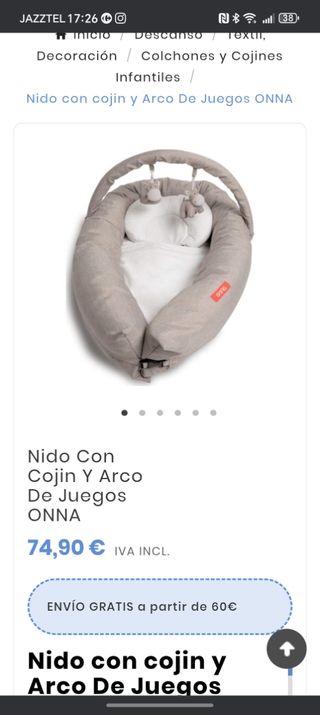 Nido bebé ONNA beige + arco juegos