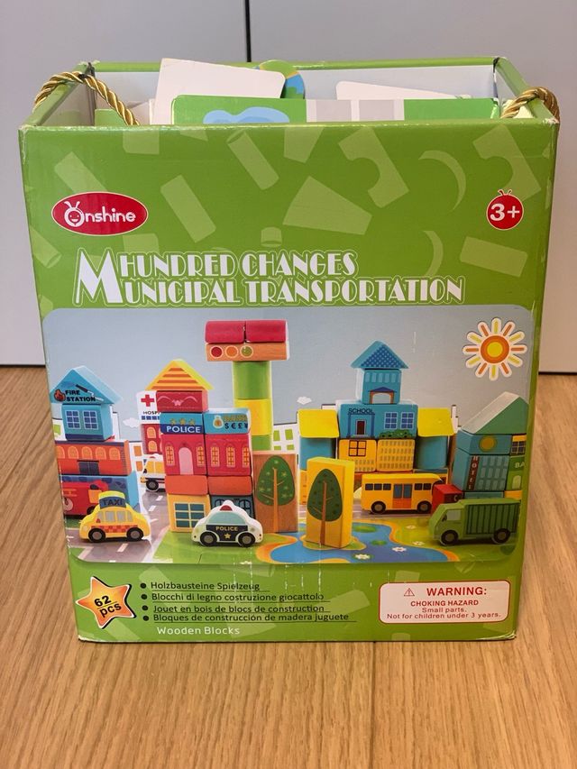 Bloques construcción transporte. Juego de mesa