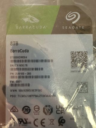 Disco Duro Seagate BarraCuda 8TB Disco #165G7B