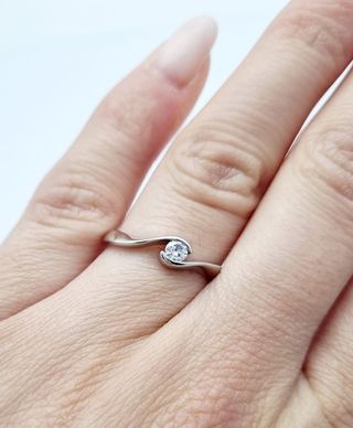 TV449 ANILLO ORO BLANCO 18K  DIAMANTES  T12/52 
