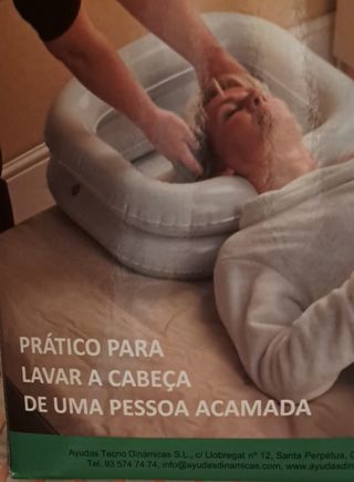 Lavacabezas  hinchable para personas encamadas