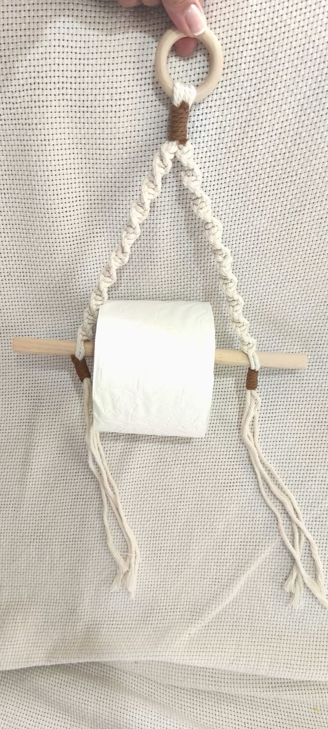 Soporte papel higiénico macramé