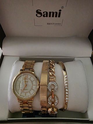 Reloj dorado mujer Bijoux y pulseras