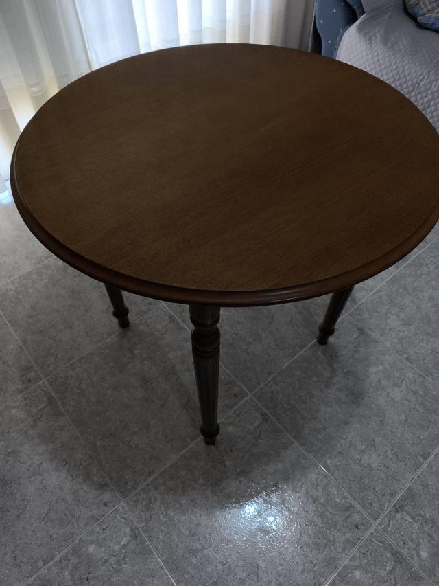 Mesa redonda madera maciza 80cm