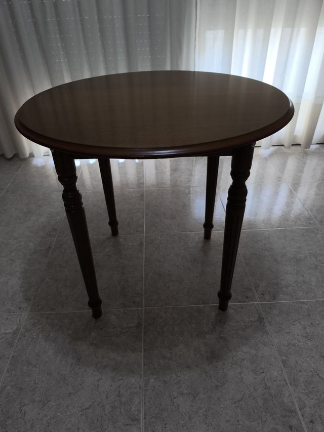 Mesa redonda madera maciza 80cm