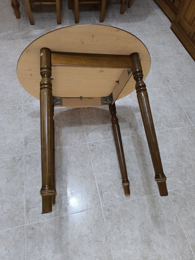 Mesa redonda madera maciza 80cm