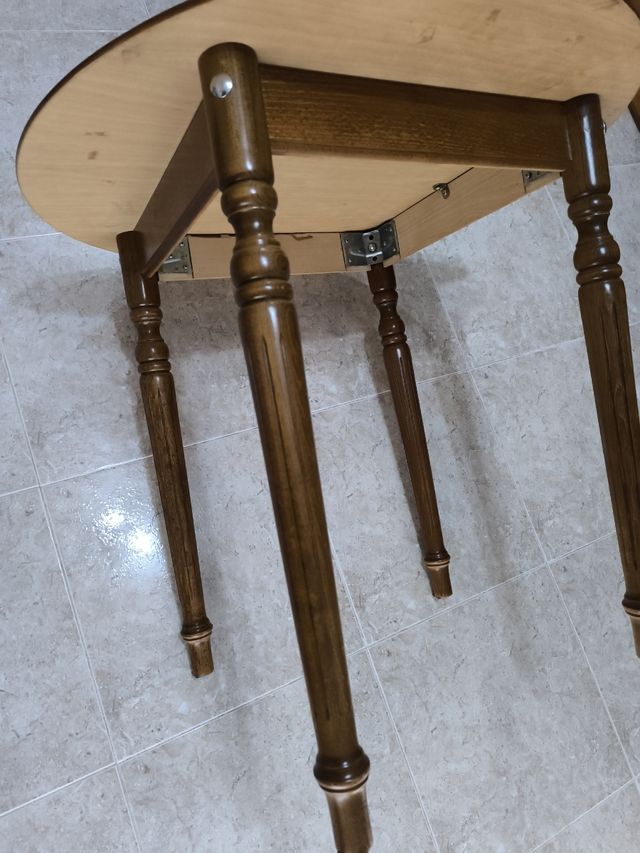 Mesa redonda madera maciza 80cm