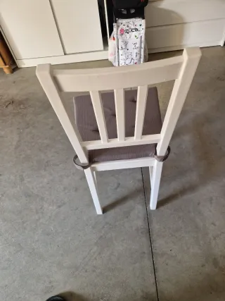 Mesa comedor blanca - madera + 6 sillas