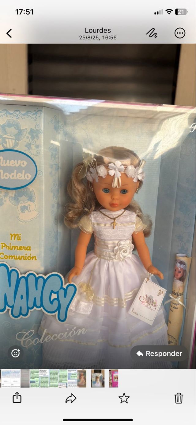 Muñeca Nancy comunión, nueva