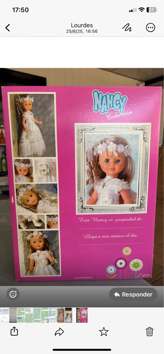 Muñeca Nancy comunión, nueva